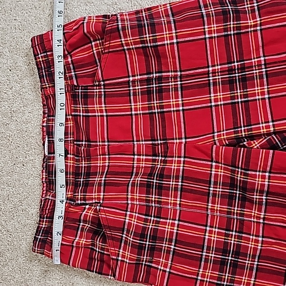Urban Outfitters Cece High Waisted Red Plaid Pants Pockets Holiday Christmas - Picture 5 of 6
